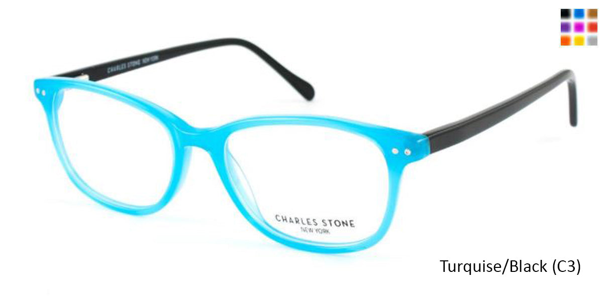 Turquoise/Black (C3) William Morris Charles Stone NY CSNY307 Eyeglasses - Teenager