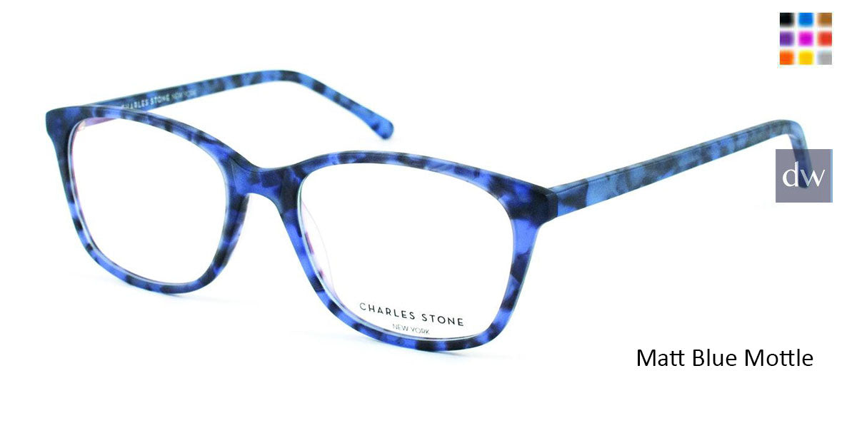Matt Blue Mottle William Morris Charles Stone NY CSNY311 Eyeglasses - Teenager