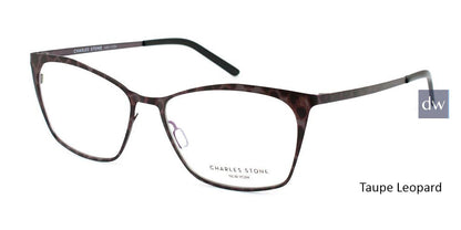 Taupe Leopard William Morris Charles Stone NY CSNY402 Eyeglasses