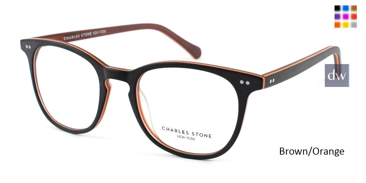 Brown/Orange William Morris Charles Stone NY CSNY550 Eyeglasses - Teenager