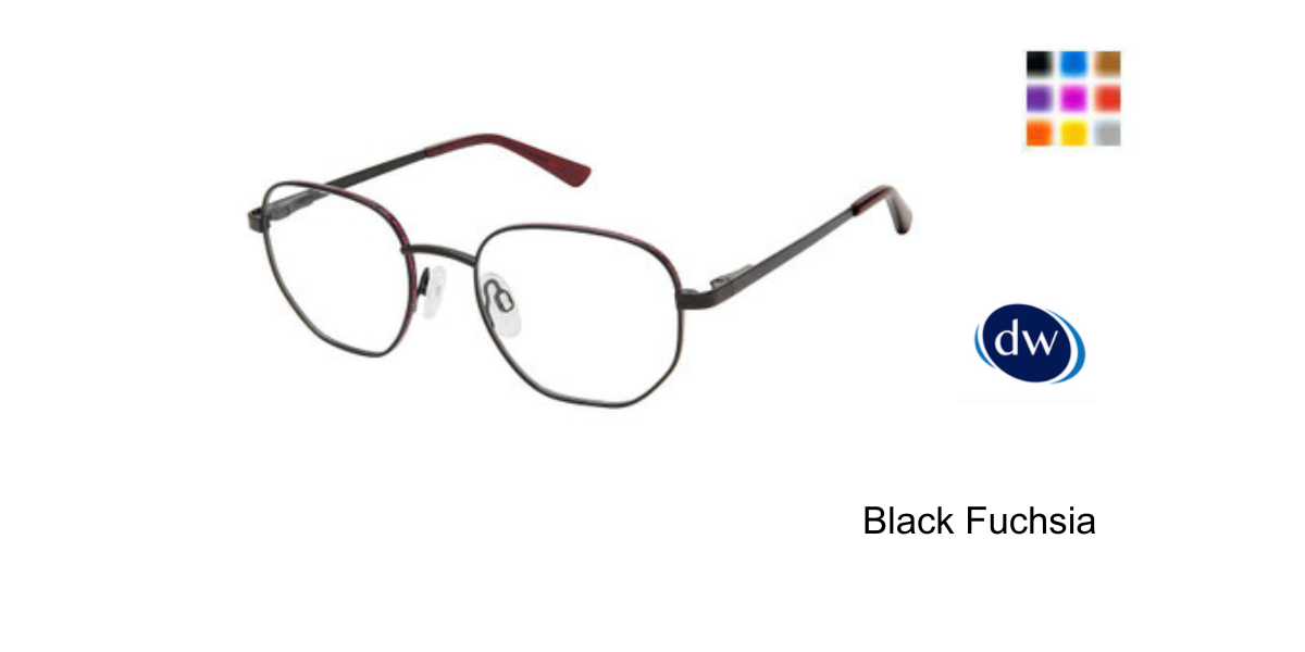 Black Fuchsia Superflex Kids SFK-248 Eyeglasses.
