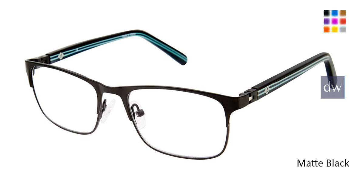 Matte Black Sperry CUNNINGHAM Boys Tween Eyeglasses - Teenager.