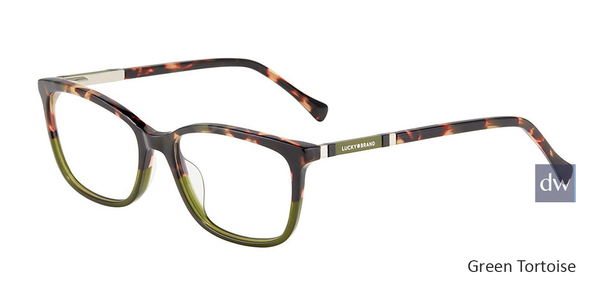 Green Tortoise Lucky Brand D225 Eyeglasses.