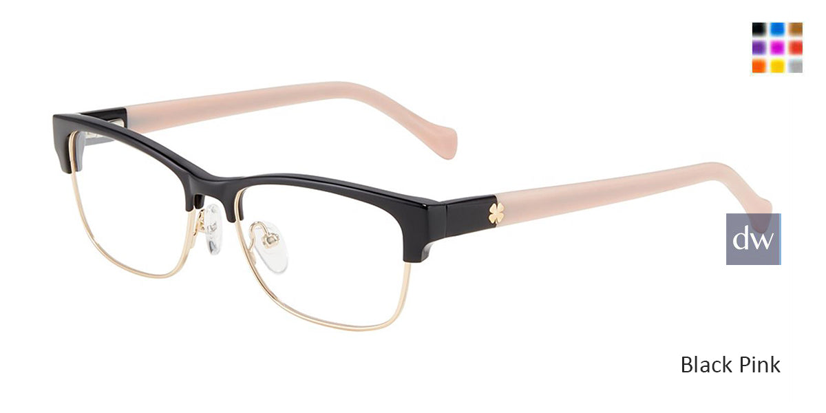 Black Pink Lucky Brand D228 Eyeglasses.