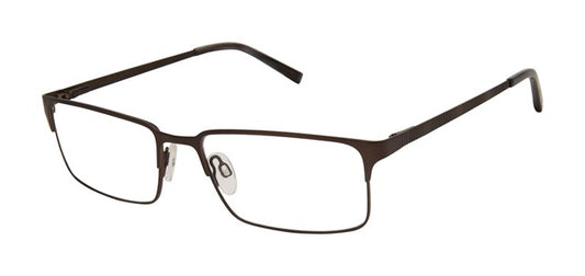 Geoffrey Beene G468 Soft Rectangle Eyeglasses in Dark Gunmetal — featherlight full stainless steel men's frame