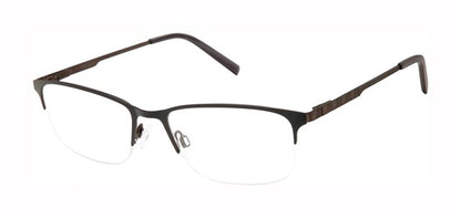 Geoffrey Beene G485 Rectangle Semi-Rimless Eyeglasses in Dark Gunmetal — men's steel & copper-beryllium frame