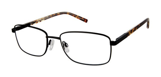 Geoffrey Beene G482 Soft Rectangle Eyeglasses in Dark Gunmetal — men's wide-fit stainless steel & acetate frame