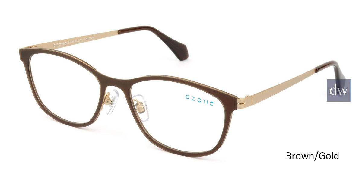 Brown/Gold C-Zone E1186 Eyeglasses.
