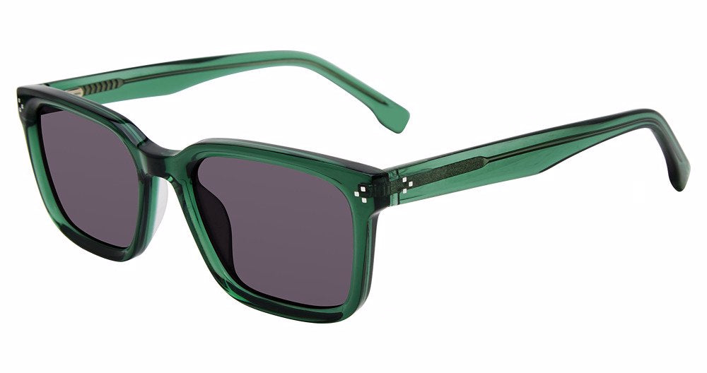 Gap SGP014 men's rectangular plastic sunglasses in Emerald with a translucent green full rim and dark lenses.

