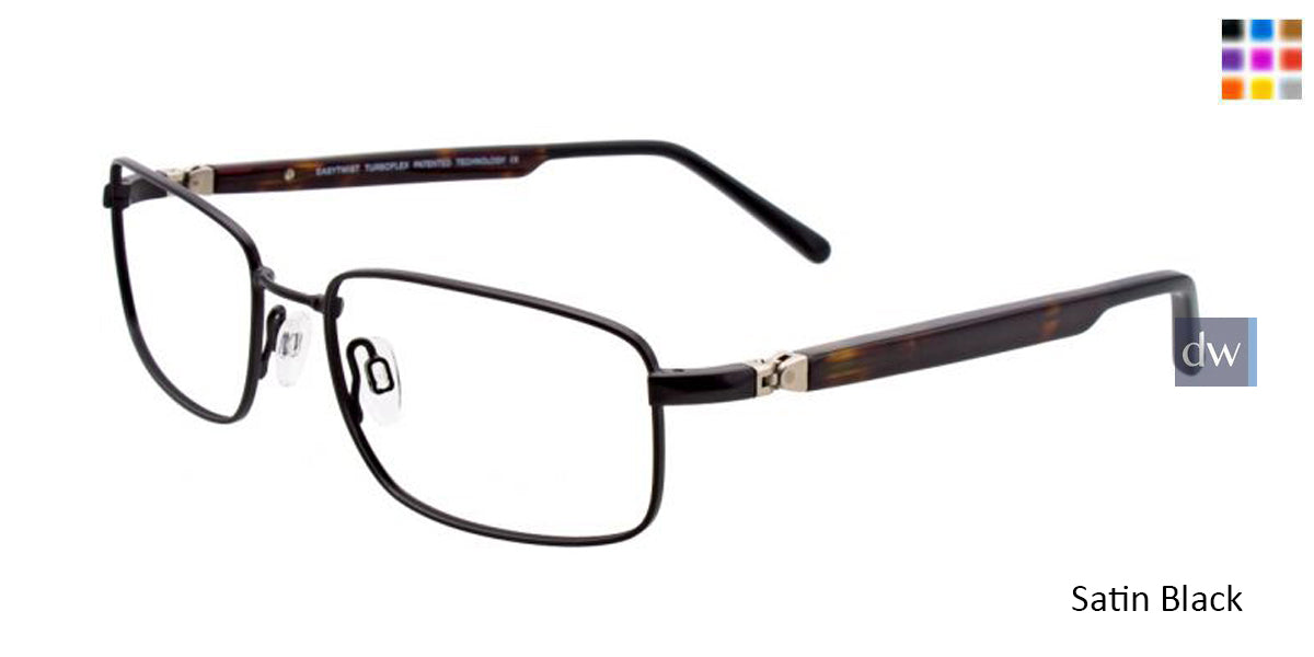 Satin Black EasyTwist ET961 Eyeglasses.