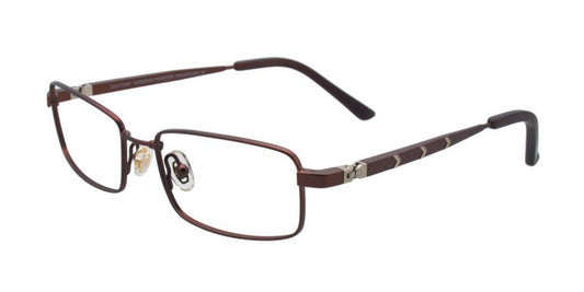 Satin Brown/Silver EasyTwist ET967 Eyeglasses.