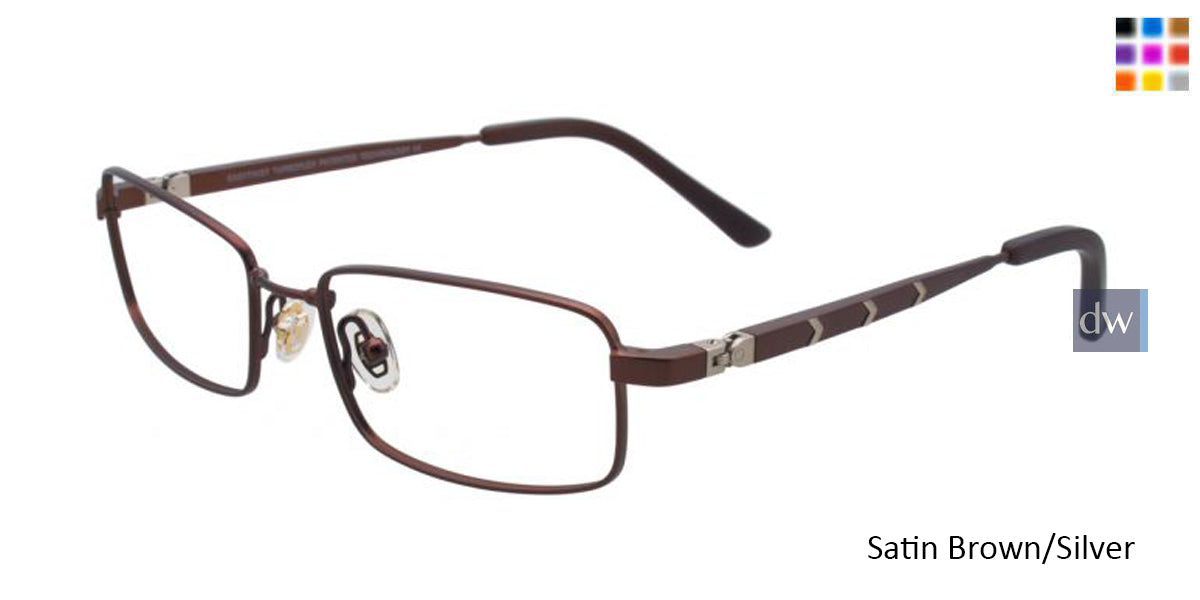 Satin Brown/Silver EasyTwist ET967 Eyeglasses.