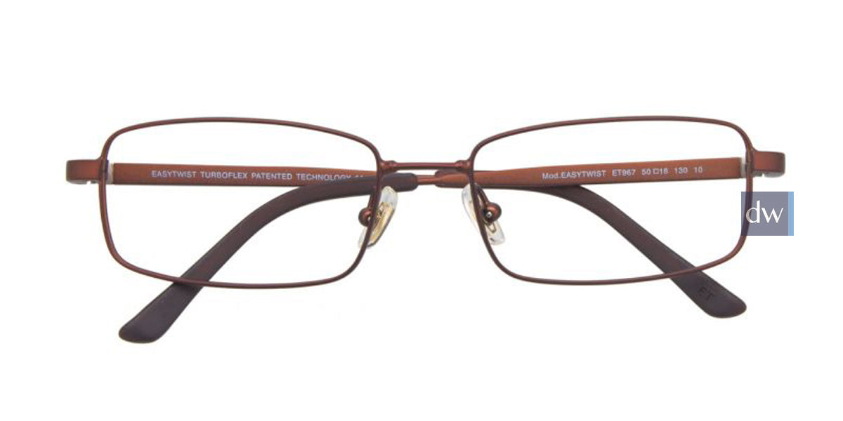 Satin Brown/Silver EasyTwist ET967 Eyeglasses.