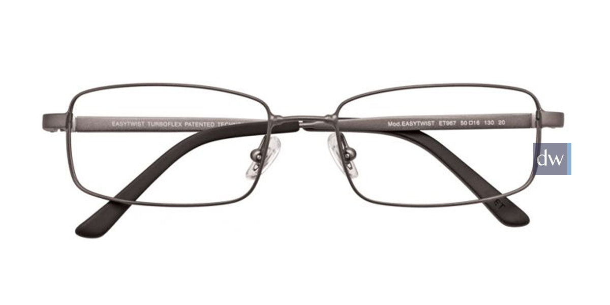 Satin Dark Grey/Black EasyTwist ET967 Eyeglasses.