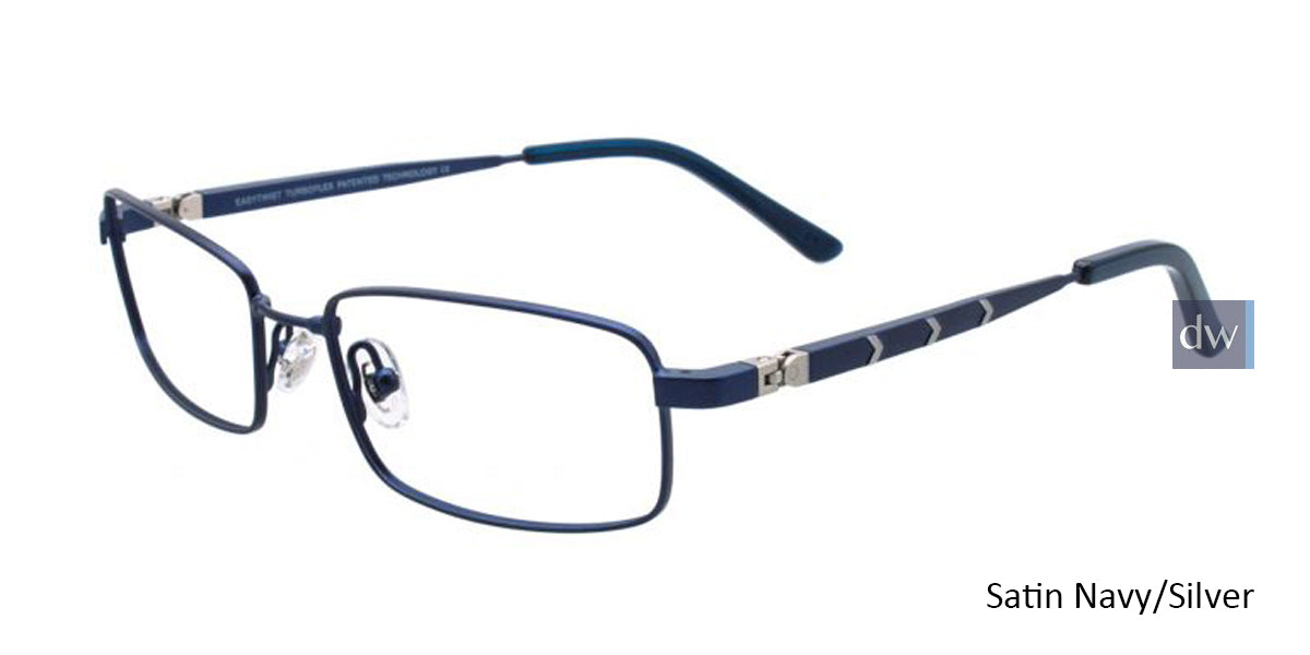 Satin Navy Silver EasyTwist ET967 Eyeglasses.