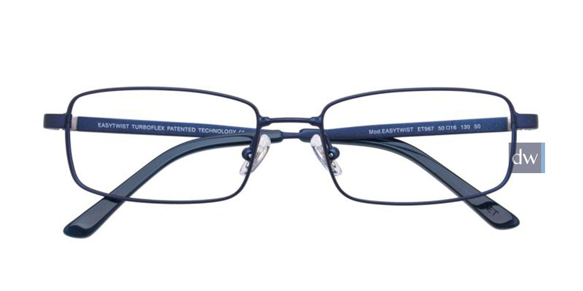 Satin Navy Silver EasyTwist ET967 Eyeglasses.