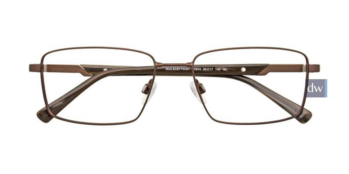 Matte Dark Brown EasyTwist ET974 Eyeglasses.
