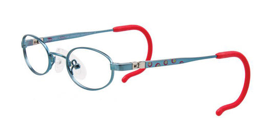 Shiny Teal/Burgundy/Yellow EasyTwist ET983 Eyeglasses.