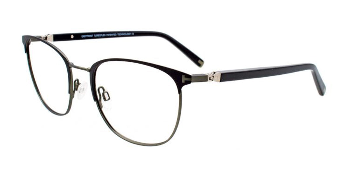 Matte Black/Steel Green EasyTwist ET994 Eyeglasses.
