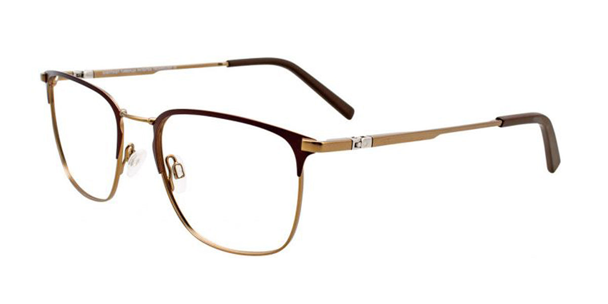 Matte Dark Brown/Matte Gold EasyTwist ET995 Eyeglasses.