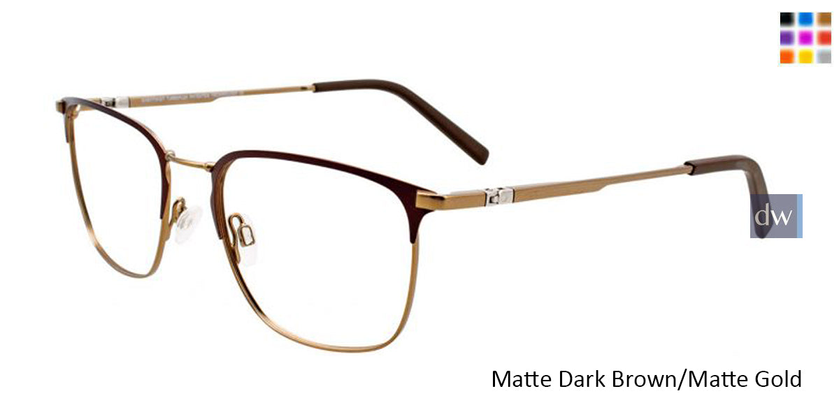 Matte Dark Brown/Matte Gold EasyTwist ET995 Eyeglasses.