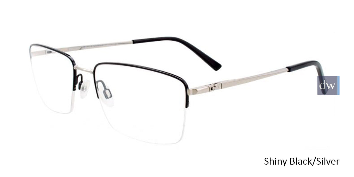 Shiny Black/Silver EasyTwist ET996 Eyeglasses.