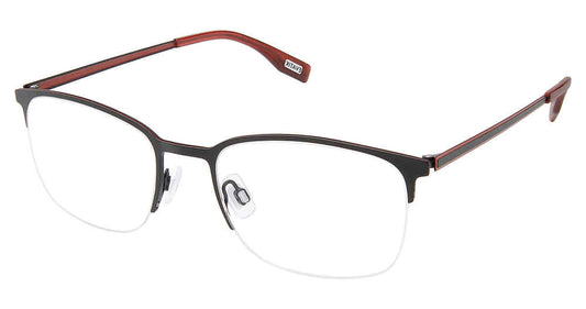 EVATIK E-9234 Eyeglasses BLACK BURGUNDY