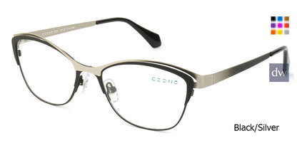 Black/Silver C-Zone E2221 Eyeglasses.