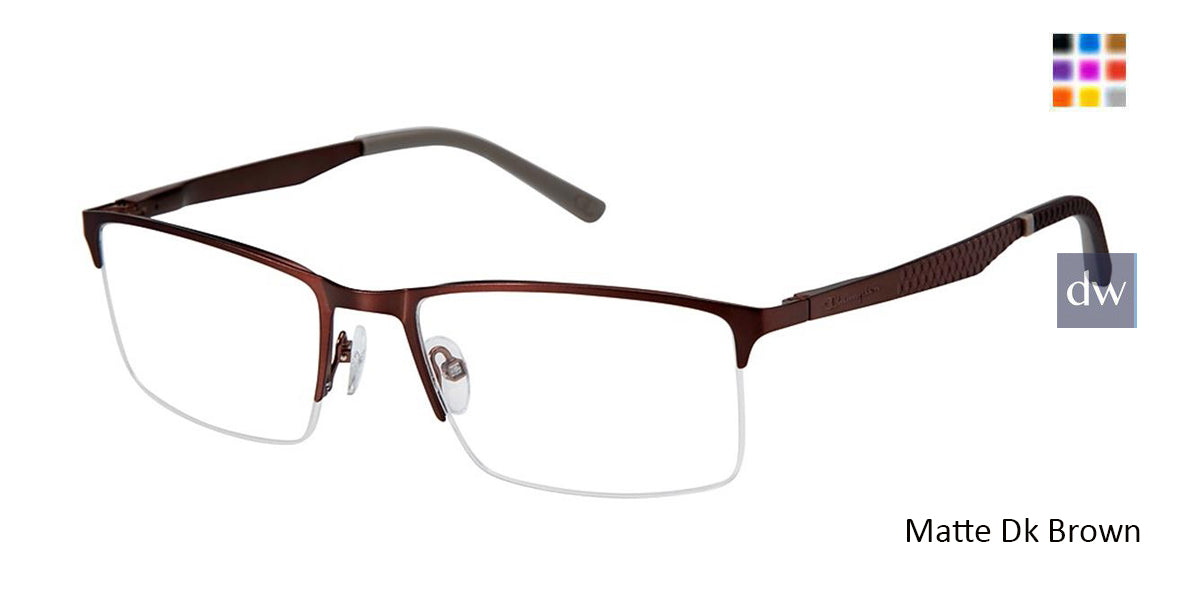 Matte Dk Brown c03 Champion FL1001 Fleet Titanium Eyeglasses.