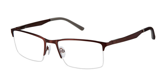 Matte Dk Brown c03 Champion FL1001 Fleet Titanium Eyeglasses.