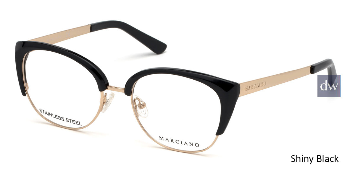 Shiny Black Marciano GM0334 Eyeglasses.