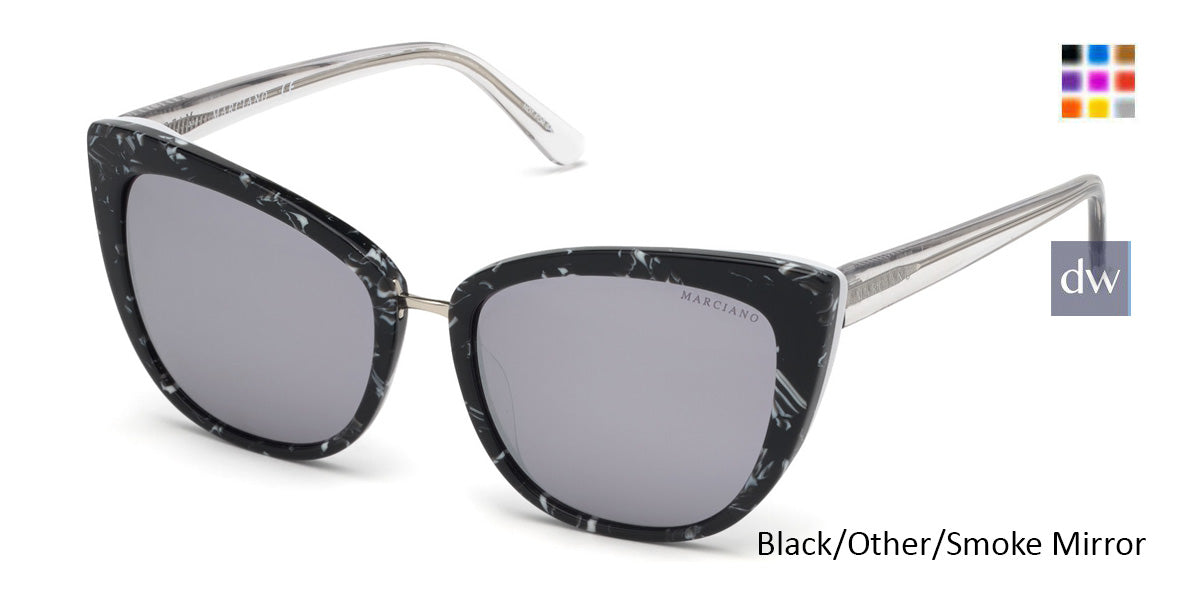 Black/Other/Smoke Mirror Marciano GM0783 Sunglasses.
