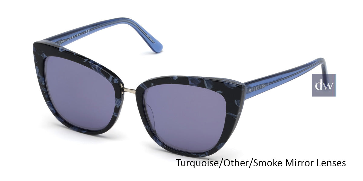 Turquoise/Other/ Smoke Mirror Marciano GM0783 Sunglasses