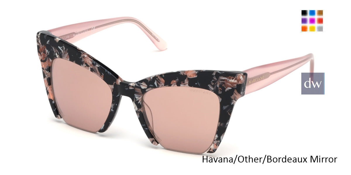 Havana/Other/Bordeaux Mirror Marciano GM0785 Sunglasses.