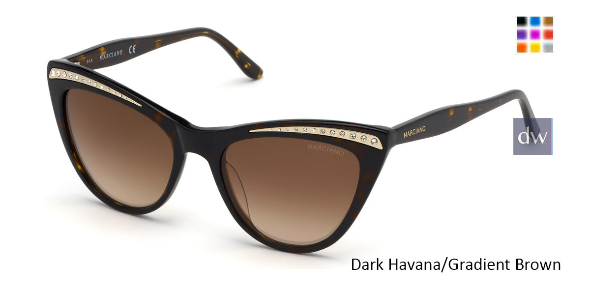 Dark Havana/Gradient Brown Marciano GM0793 Sunglasses.