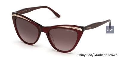 Shiny Red/Gradient Brown Marciano GM0793 Sunglasses.
