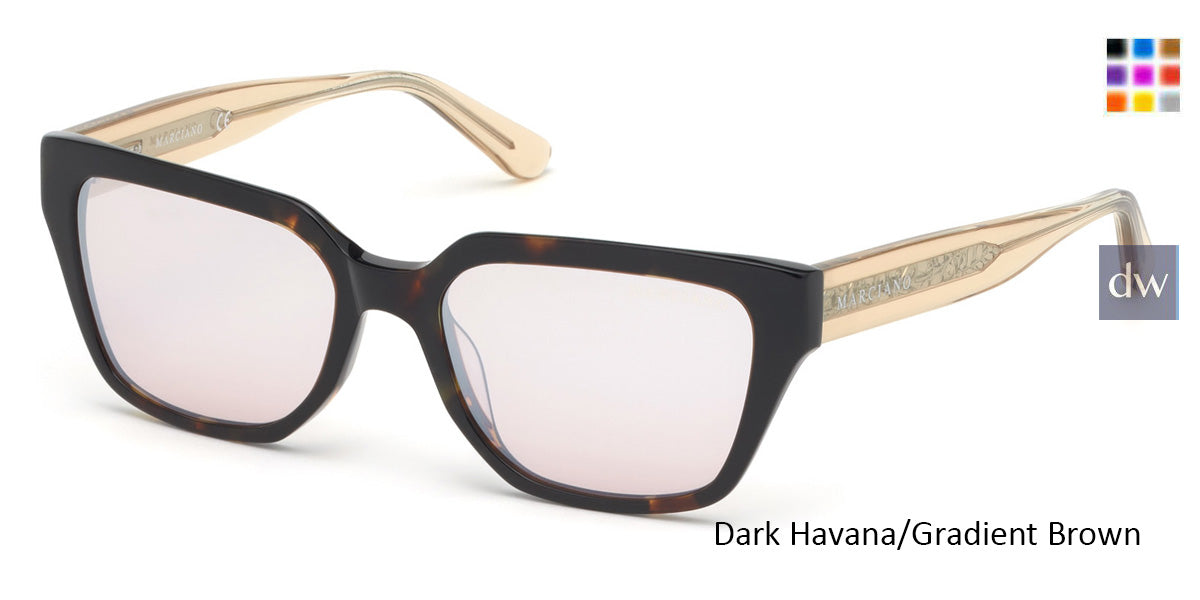 Dark Havana/Gradient Brown MARCIANO GM0799 Sunglasses.