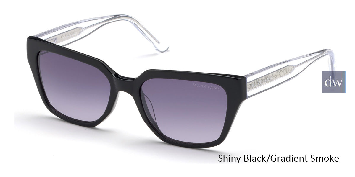 Shiny Black/Gradient Smoke MARCIANO GM0799 Sunglasses.
