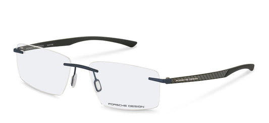 Gun Green:
Porsche Design P8774 Eyeglasses in Gun Green — men's rimless hinge-free frame
