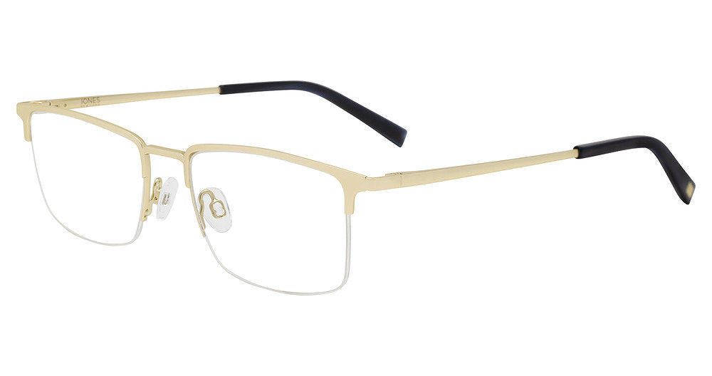Jones New York VJOM380 Rectangle Eyeglasses in Gold — men's semi-rimless metal frame
