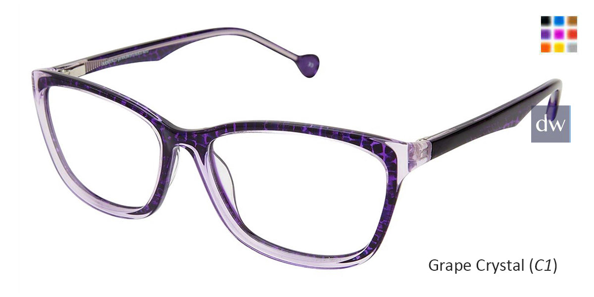 Grape Crystal (C1) Lisa Loeb Optimistic Eyeglasses.