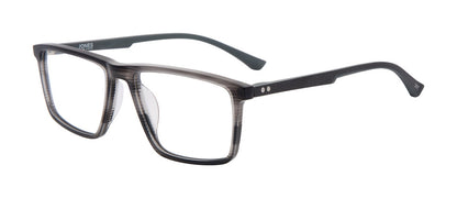 Jones New York VJOM568 men's rectangle plastic eyeglasses in Gray Horn.