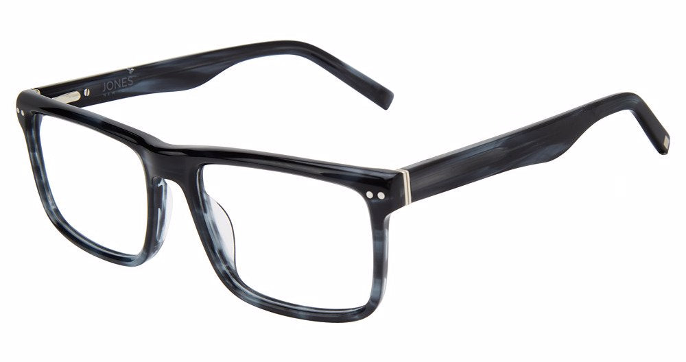 Jones New York VJOM552 Rectangle Eyeglasses in Grey Striped — men's full acetate frame
