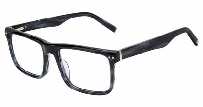 Jones New York VJOM552 Rectangle Eyeglasses in Grey Striped — men's full acetate frame
