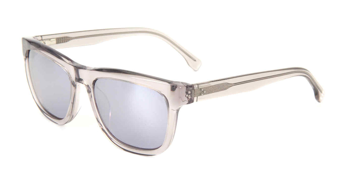 Gap SGP023 men's rectangular plastic sunglasses in Gray with a translucent full rim and light gray-toned lenses.

