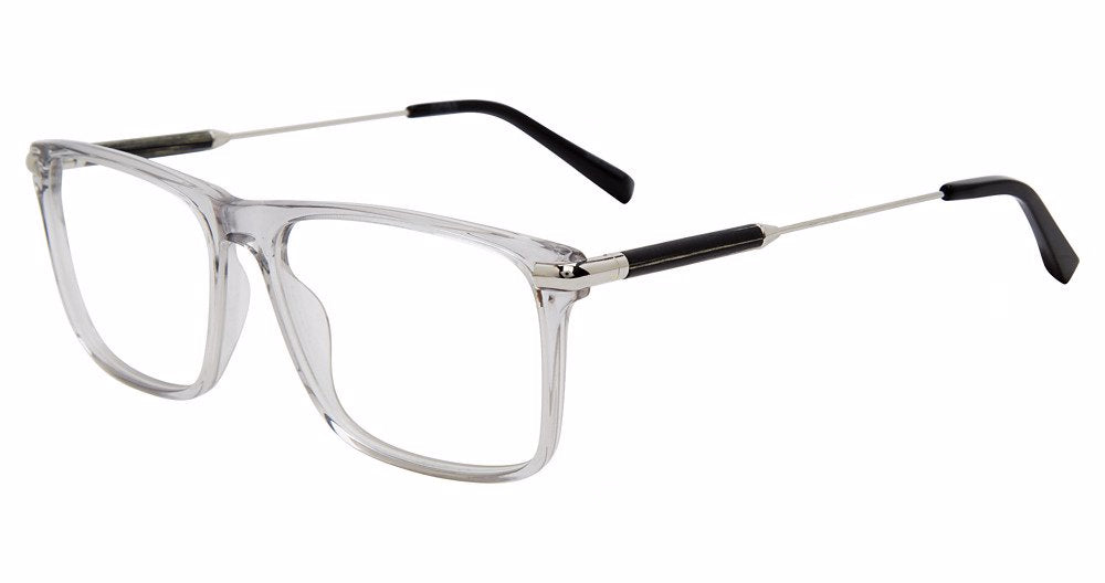 Jones New York VJOM547 Square Eyeglasses in Grey — men's full acetate frame
