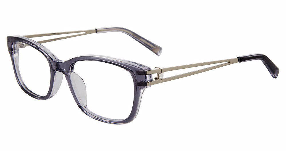 Jones New York VJOP250 Rectangle Eyeglasses in Grey — women's full-rim plastic frame with single bridge
