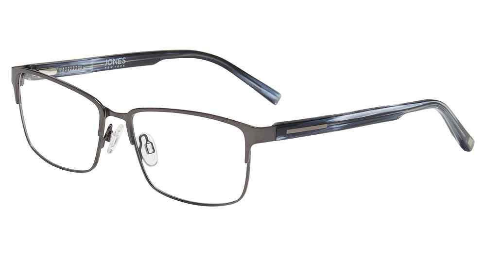“Jones New York VJOM369 men's rectangle metal eyeglasses in Gunmetal.”