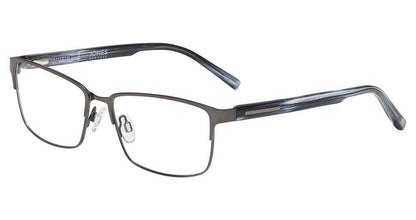 “Jones New York VJOM369 men's rectangle metal eyeglasses in Gunmetal.”