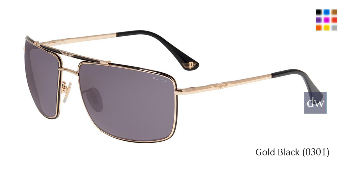 Gold Black(0301) Police SPL965 Sunglasses.